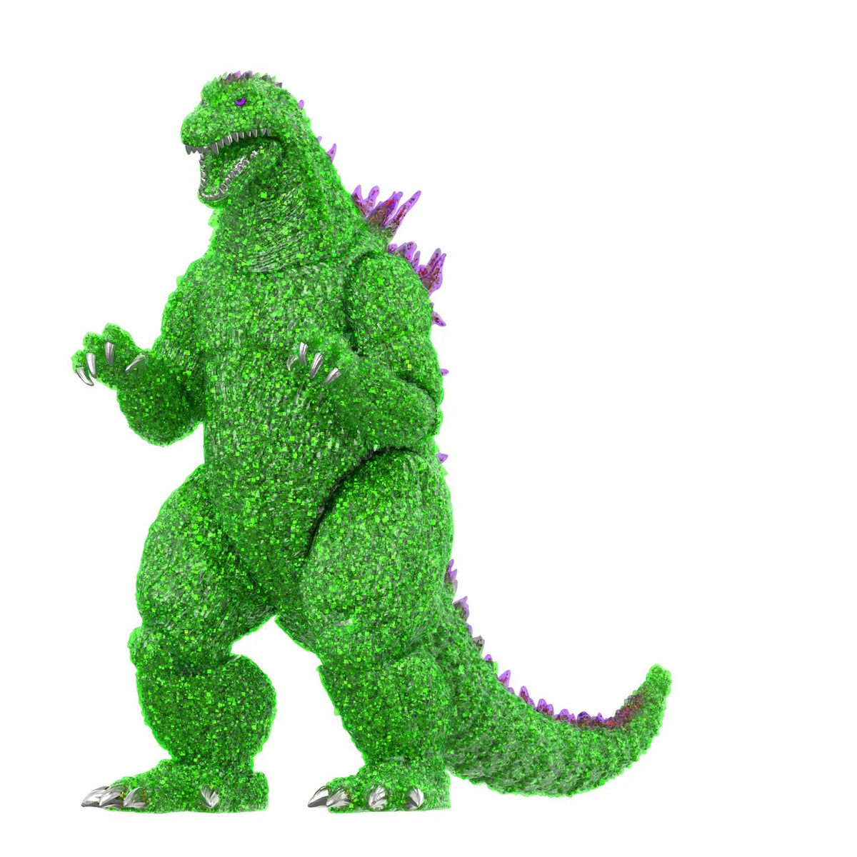 (Pre-Order) Godzilla 2002: Toho Super Kaiju - 5.5" Color Shock Clear Green Glitter With Metallic Figure