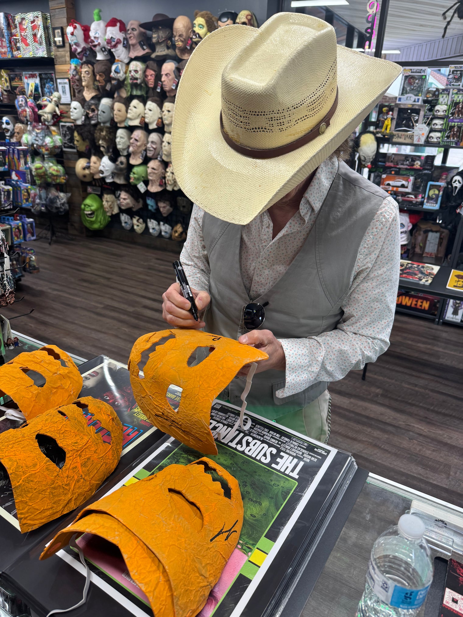 Rob Zombie's Halloween: Handmade Orange Asylum Papier Mache Mask - Signed by Tyler Mane and Lew Temple