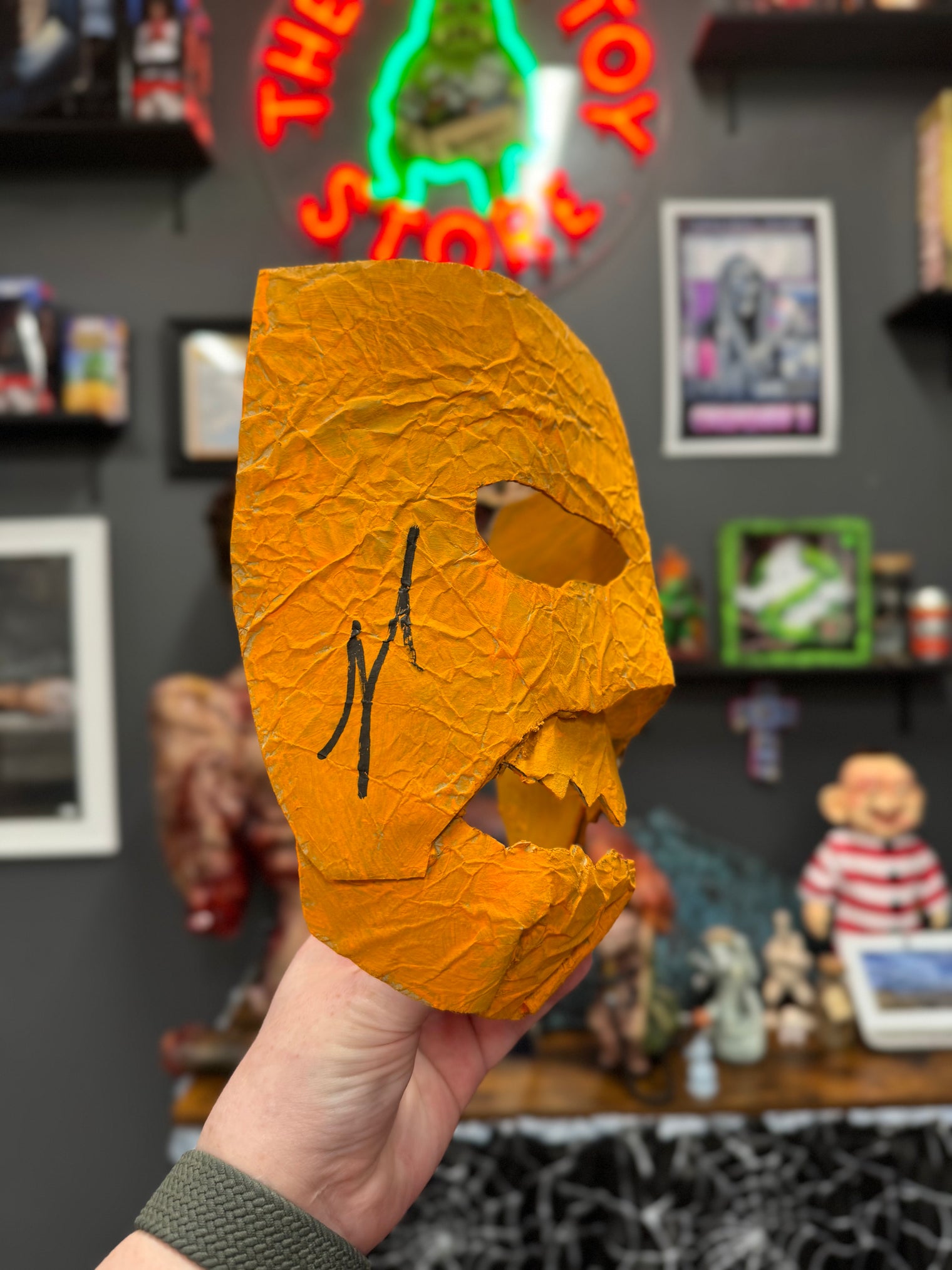 Rob Zombie's Halloween: Handmade Orange Asylum Papier Mache Mask - Signed by Tyler Mane and Lew Temple