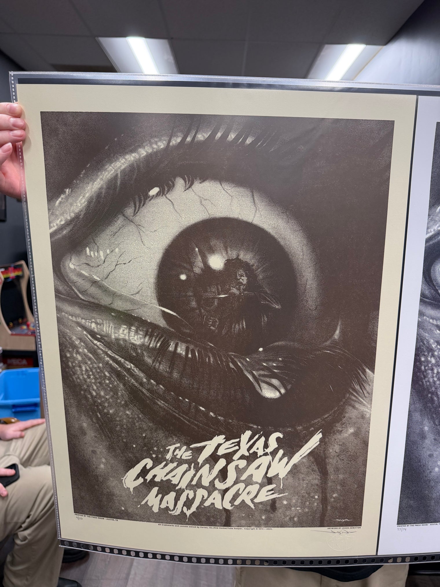 The Texas Chainsaw Massacre - Letterpress (SEPIA) by Jason Edmiston