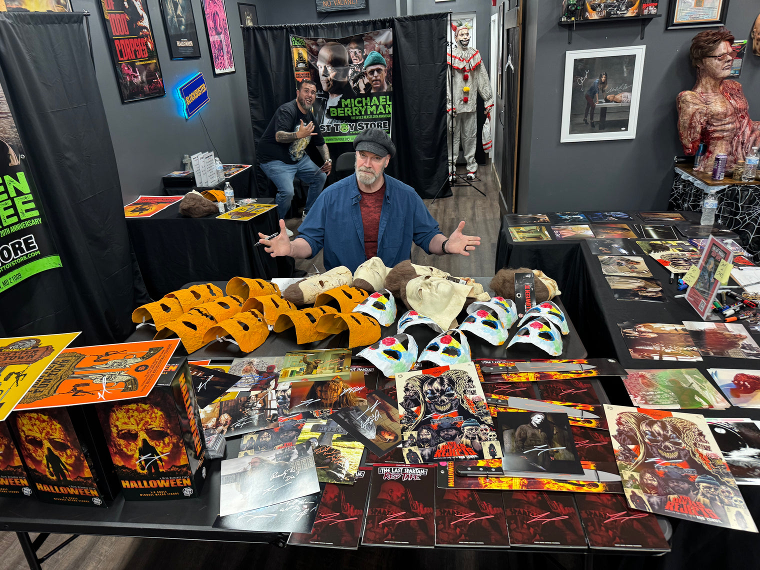 Rob Zombie's Halloween: Handmade Orange Asylum Papier Mache Mask - Signed by Tyler Mane and Lew Temple