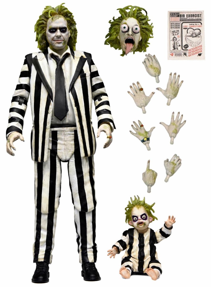 Beetlejuice Beetlejuice: Ultimate Striped Suit Beetlejuice - 7" Scale Figure - The Last Toy Store