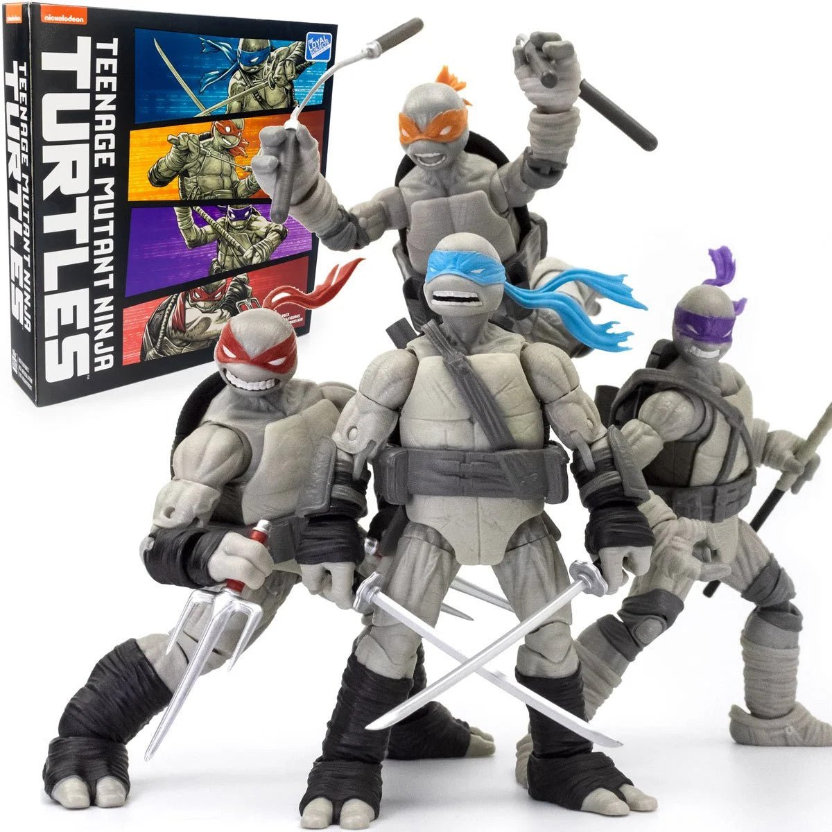 BST AXN TMNT: IDW Comics (Black & White) Turtle 4 Pack - SDCC 2023 Exclusive - The Last Toy Store
