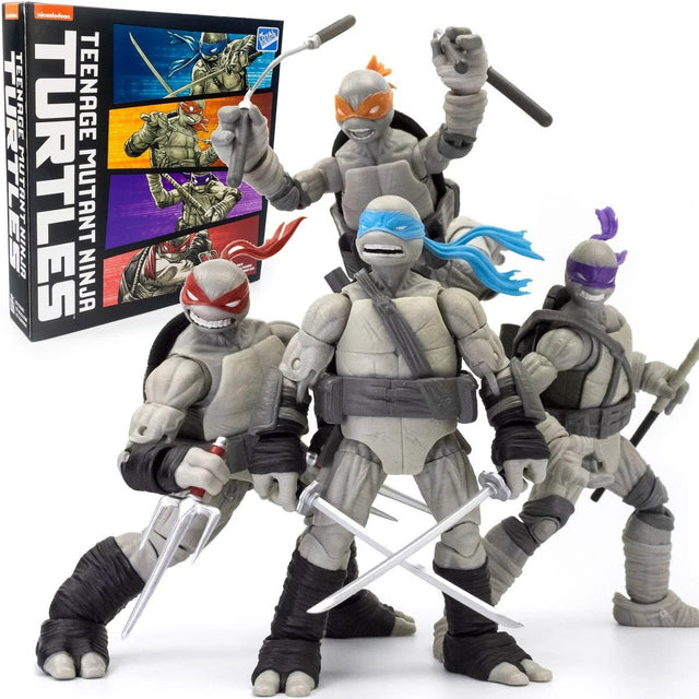 BST AXN TMNT: IDW Comics (Black & White) Turtle 4 Pack - SDCC 2023 Exclusive - The Last Toy Store