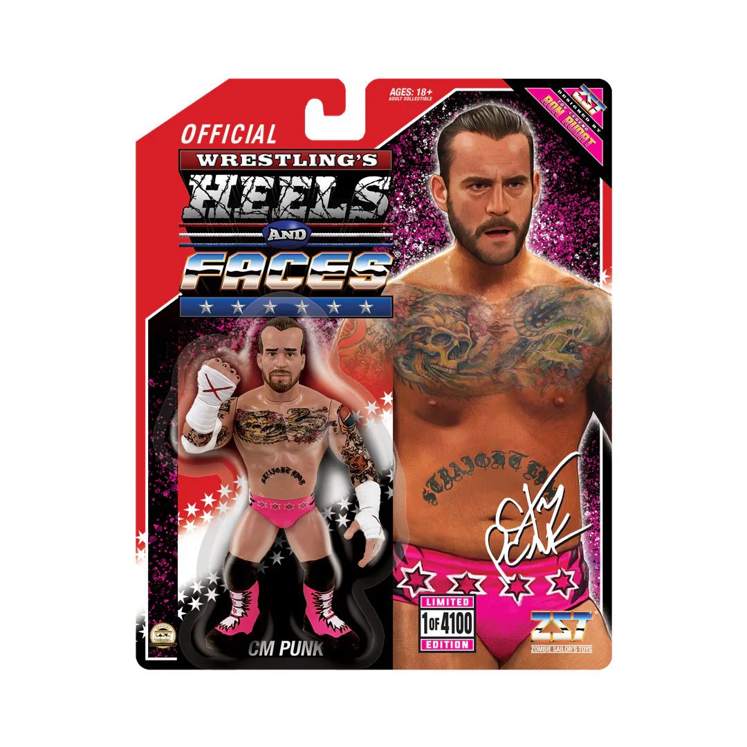 CM Punk (Pink Gear) - Heels and Faces 4.5" Figure - Zombie Sailor's Toys