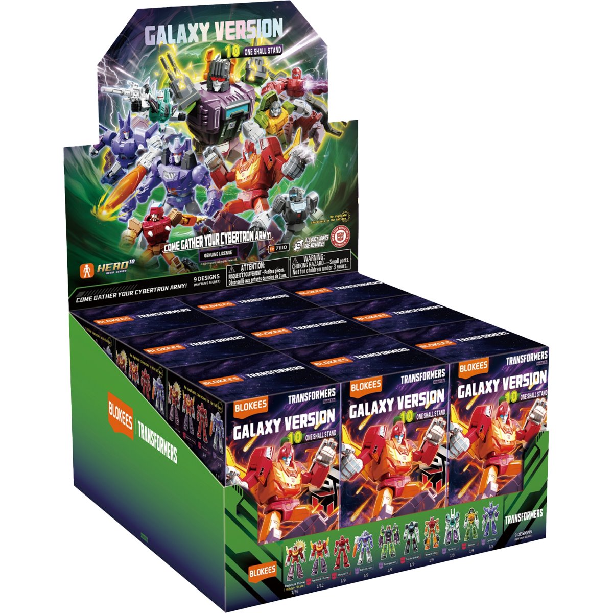 Transformers Galaxy Version 10 Transformers: The Movie 3 Sixshot - Blokees Blind Box Model Kit Case of 9