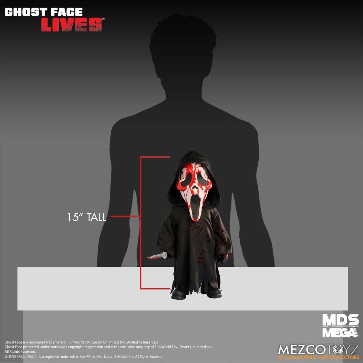Ghost Face: Bloody Version - 15" MDS Mega Scale Doll - Mezco Toyz