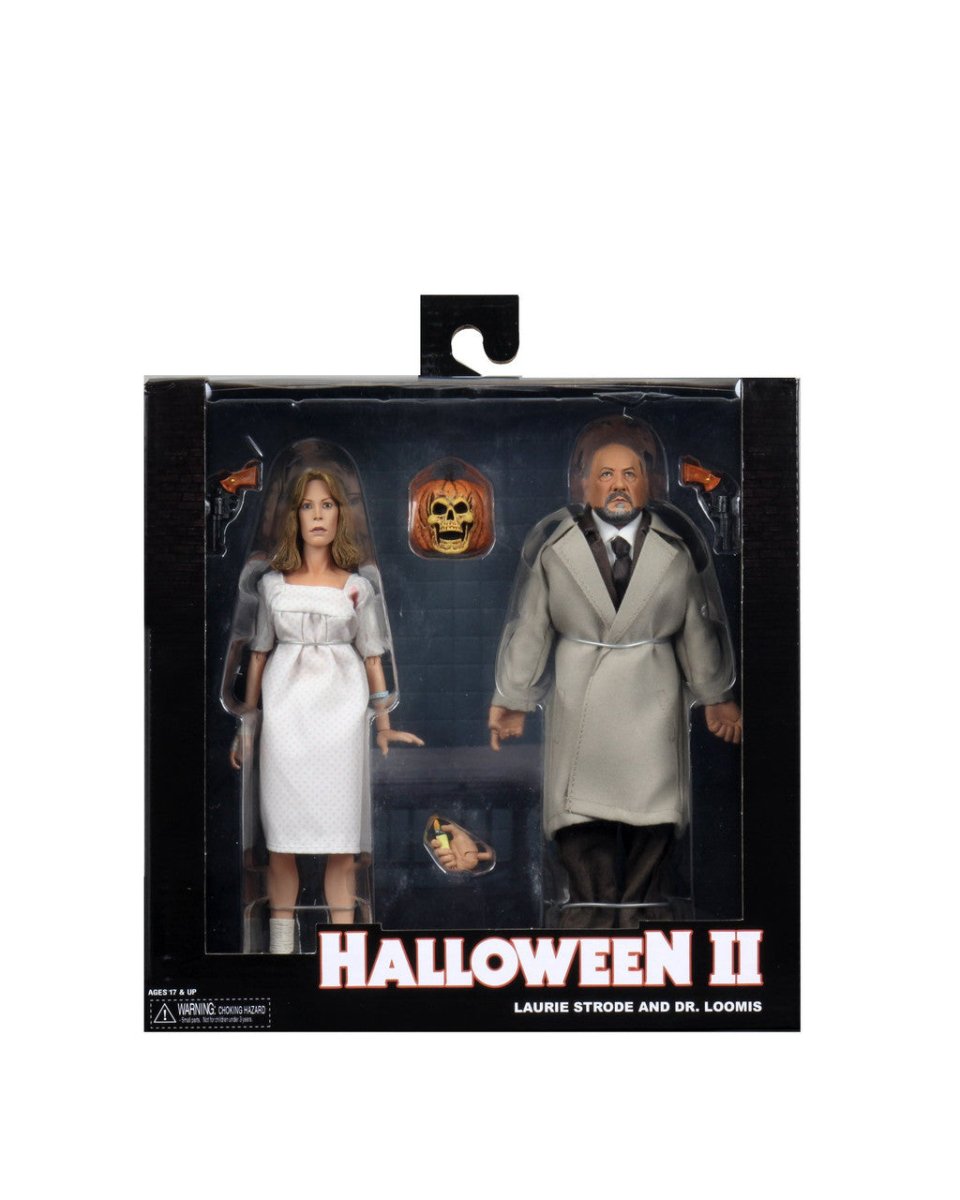 Halloween II (1981): Doctor Loomis and Laurie Strode Clothed Action Figure (2 - Pack) - 8" Scale - NECA