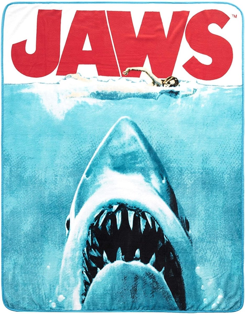 JAWS Movie Poster - 50x60 inch Micro - Plush Throw Blanket - Silver Buffalo