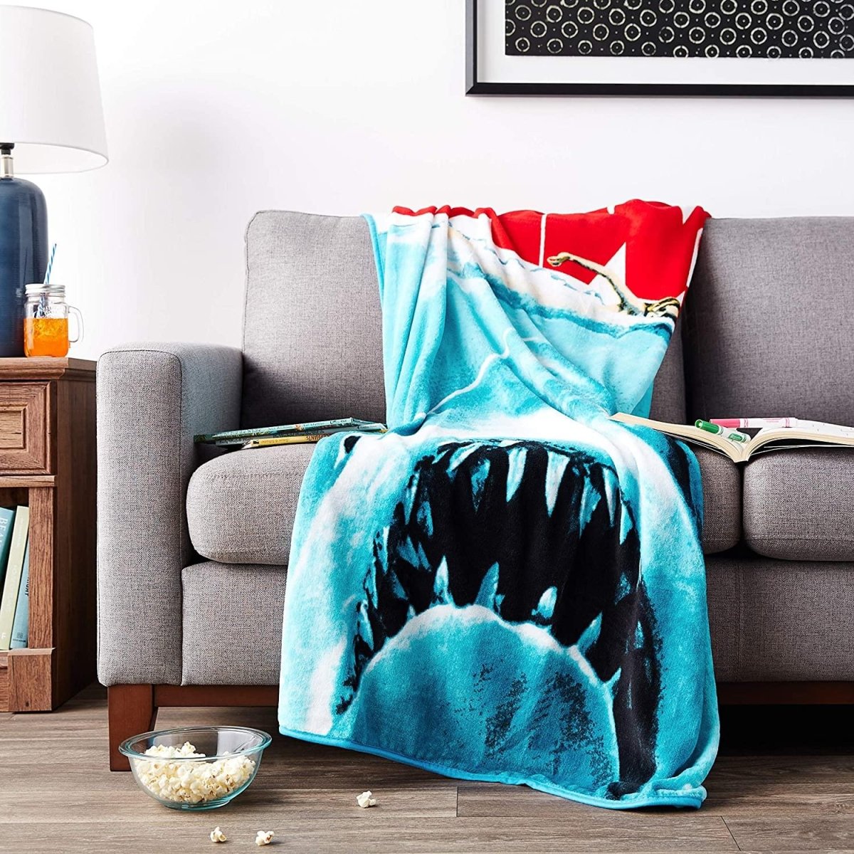 JAWS Movie Poster - 50x60 inch Micro - Plush Throw Blanket - Silver Buffalo