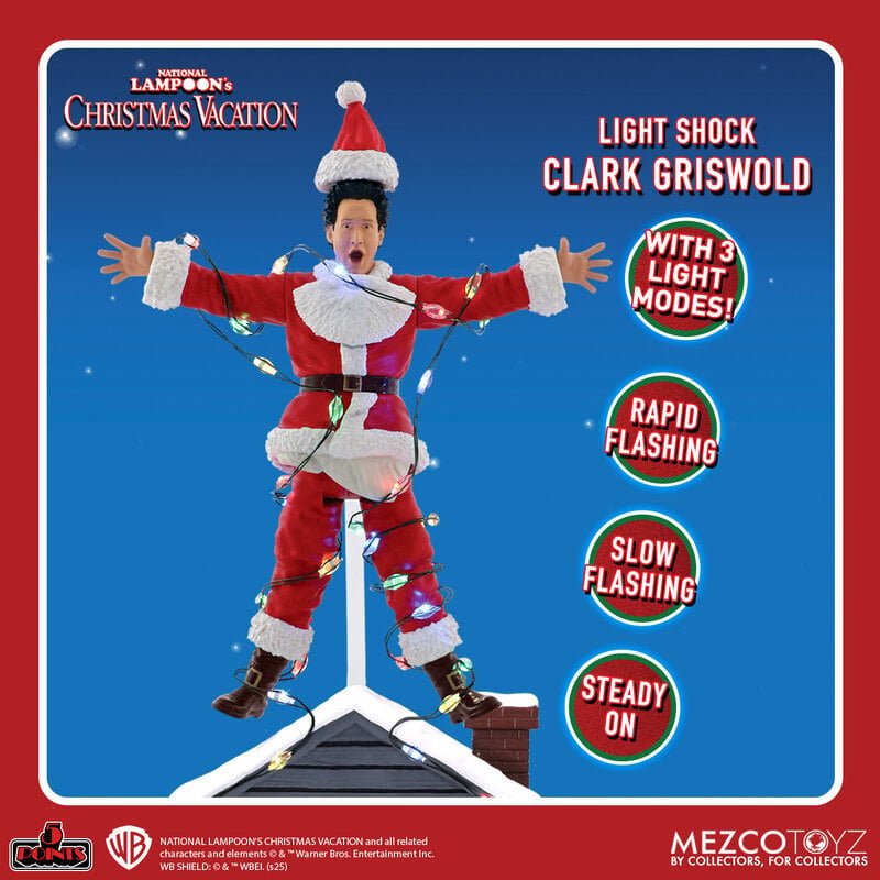 National Lampoon's Christmas Vacation: Light Shock Clark Griswold - 5 Points Figure - Mezco Toyz