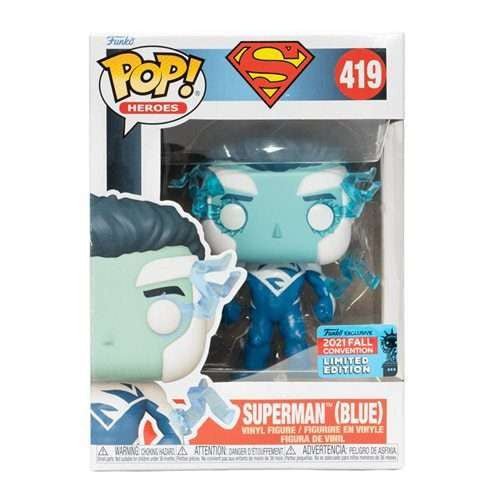 Pop! Heroes: Superman Blue Vinyl Figure - 2021 Convention Exclusive - The Last Toy Store