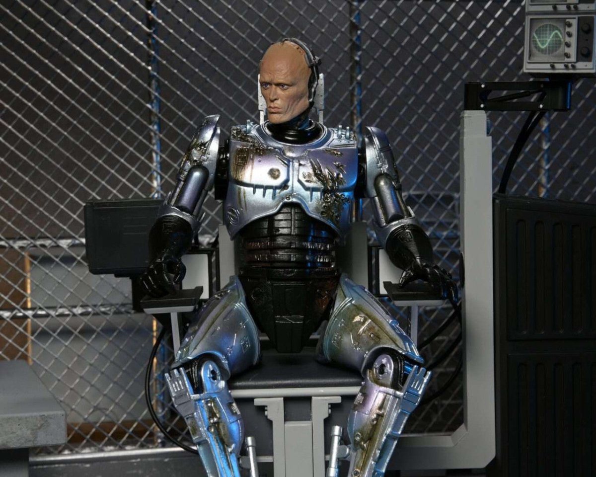 NECA RoboCop: Ultimate Battle Damaged RoboCop W/Chair 7” Scale Action Figure