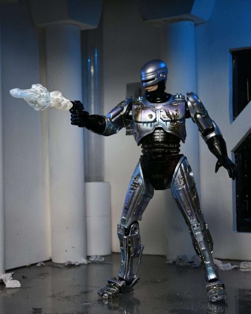 NECA RoboCop: Ultimate Battle Damaged RoboCop W/Chair 7” Scale Action Figure