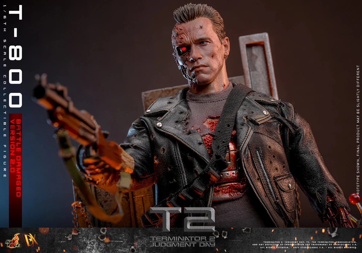 Terminator 2: T - 800 (Battle Damaged Version 2.0) - 1/6 Scale Figure (Pre - Order) - Hot Toys