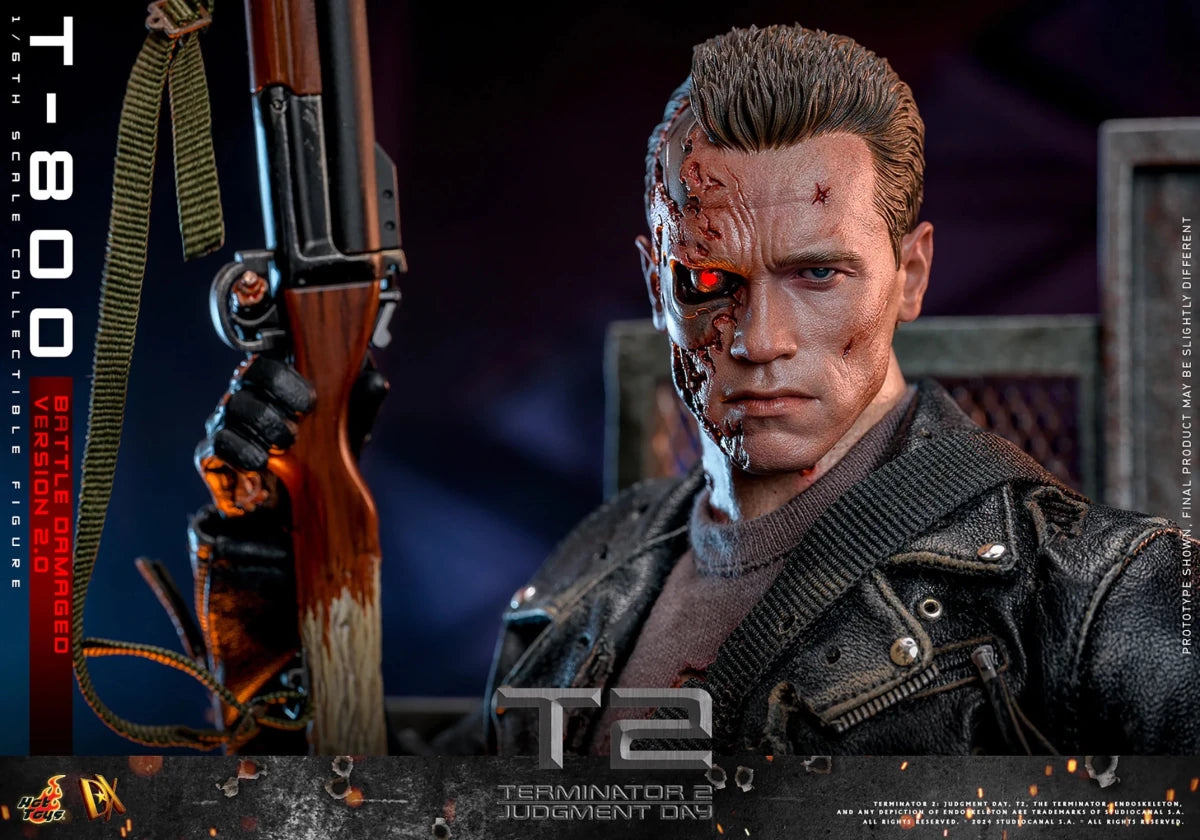 Terminator 2: T - 800 (Battle Damaged Version 2.0) - 1/6 Scale Figure (Pre - Order) - Hot Toys