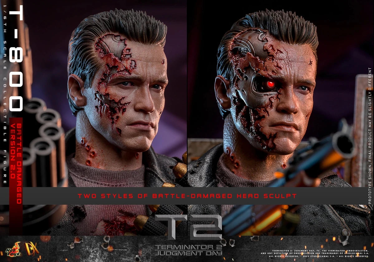 Terminator 2: T - 800 (Battle Damaged Version 2.0) - 1/6 Scale Figure (Pre - Order) - Hot Toys
