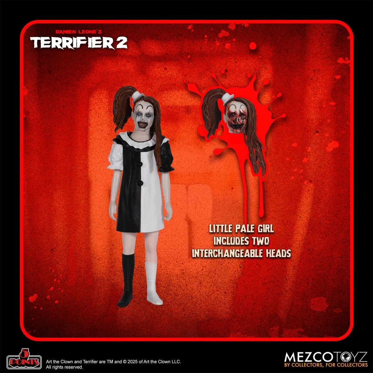 Terrifier 2: Art The Clown & Little Pale Girl 5 Points Figure Set - Mezco Toyz