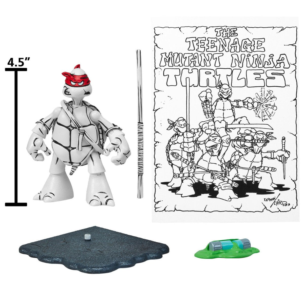 TMNT: Black and White Original Sketch Turtles 40th Anniversary PX - Set of 4 - The Last Toy Store