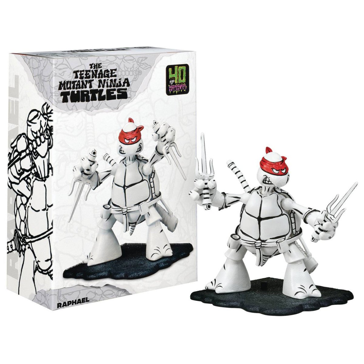TMNT: Black and White Original Sketch Turtles 40th Anniversary PX - Set of 4 - The Last Toy Store