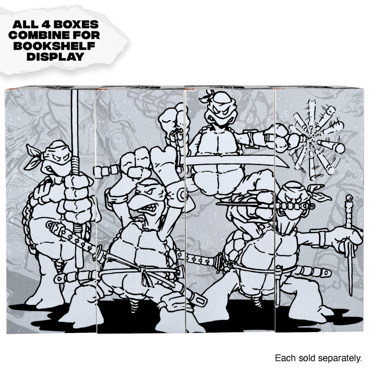 TMNT: Black and White Original Sketch Turtles 40th Anniversary PX - Set of 4 - The Last Toy Store
