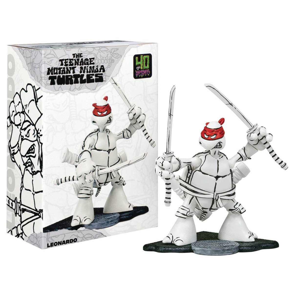 TMNT: Black and White Original Sketch Turtles 40th Anniversary PX - Set of 4 - The Last Toy Store