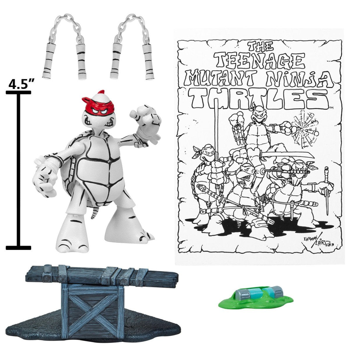 TMNT: Black and White Original Sketch Turtles 40th Anniversary PX - Set of 4 - The Last Toy Store