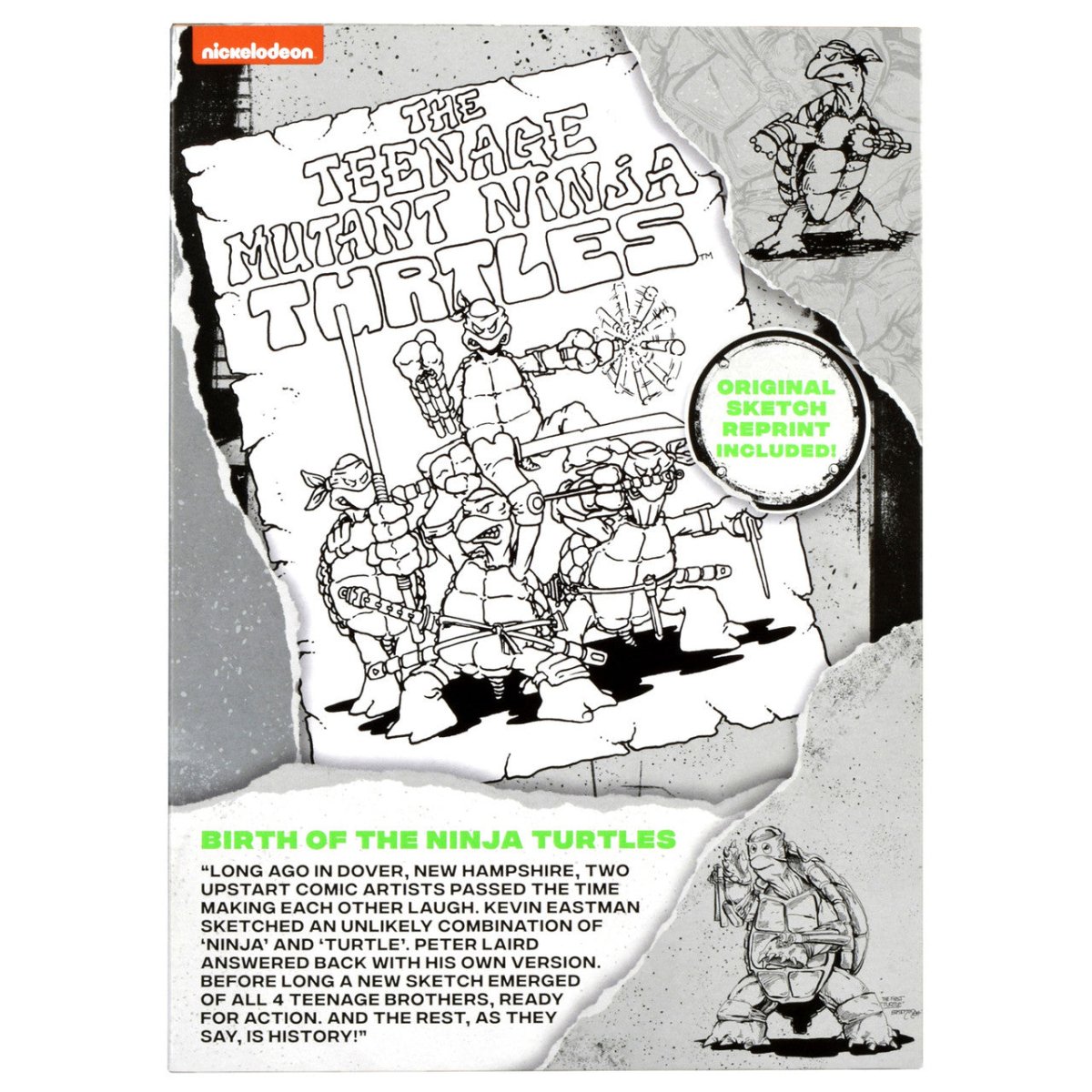 TMNT: Black and White Original Sketch Turtles 40th Anniversary PX - Set of 4 - The Last Toy Store