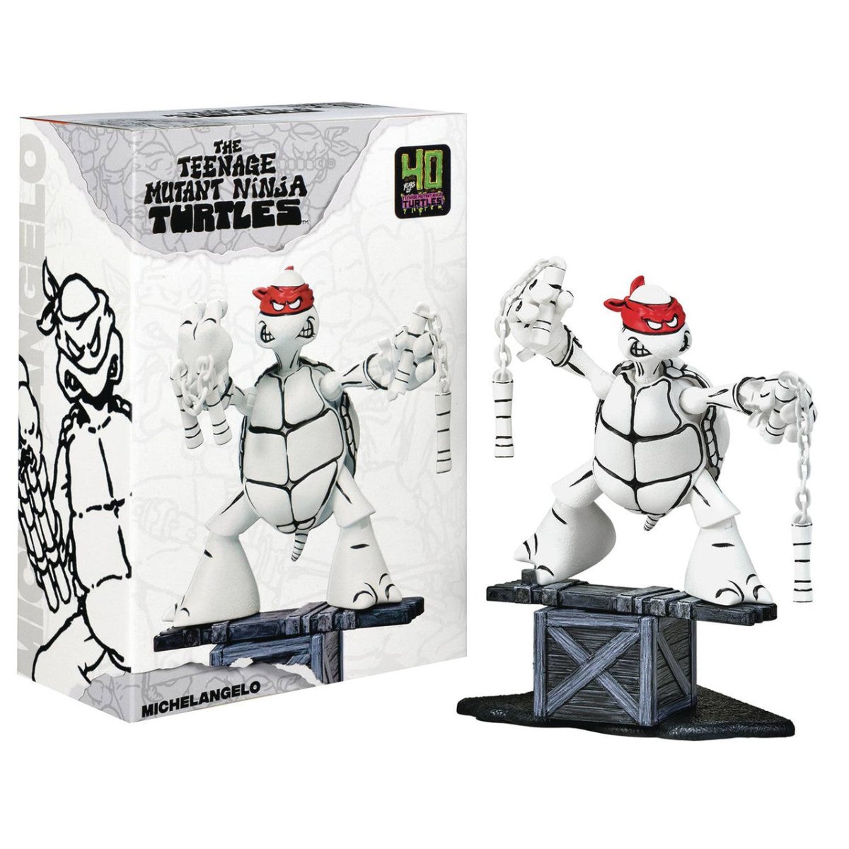 TMNT: Black and White Original Sketch Turtles 40th Anniversary PX - Set of 4 - The Last Toy Store