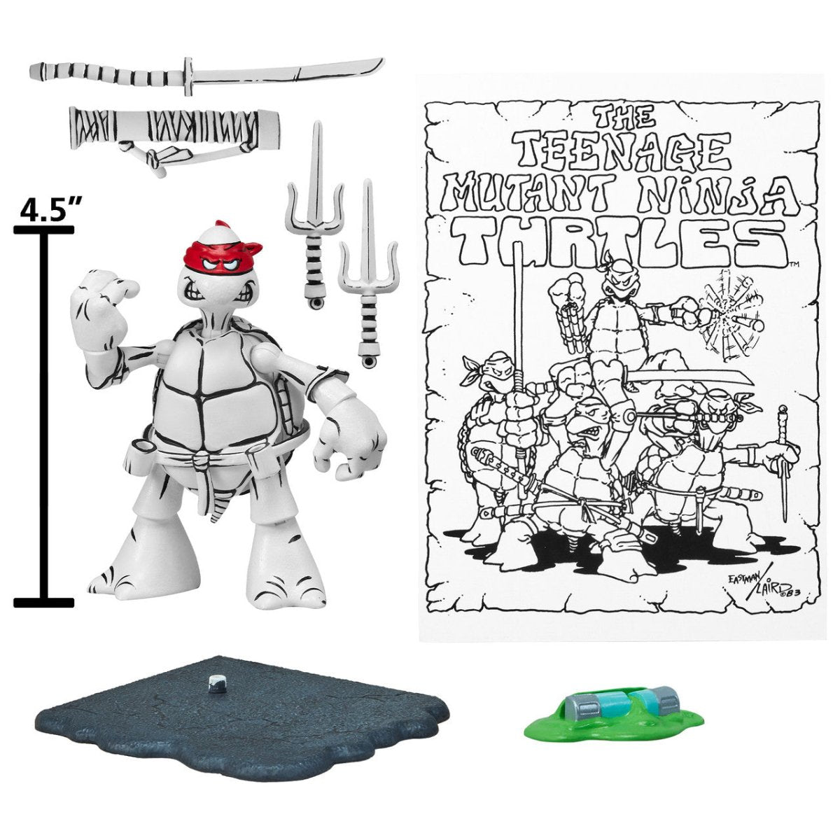 TMNT: Black and White Original Sketch Turtles 40th Anniversary PX - Set of 4 - The Last Toy Store
