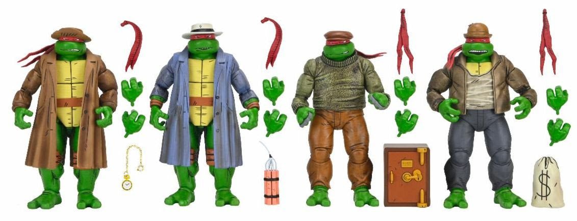 TMNT (Mirage Comics): Gangster Turtles 4 Pack - 7" Scale Figure Set - NECA