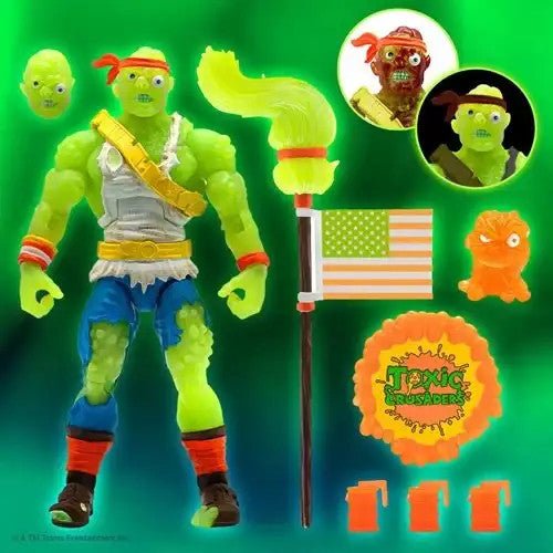 Toxic Crusaders Ultimates! Radioactive Red Rage Toxie - 7" Action Figure - The Last Toy Store