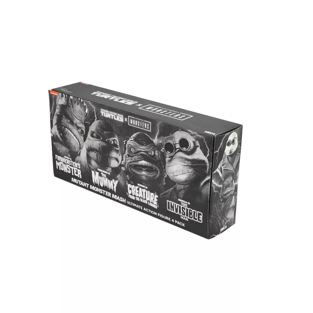 Universal Monsters x TMNT: Black & White Turtles 4 Pack - 7" Scale Figure Set - NECA