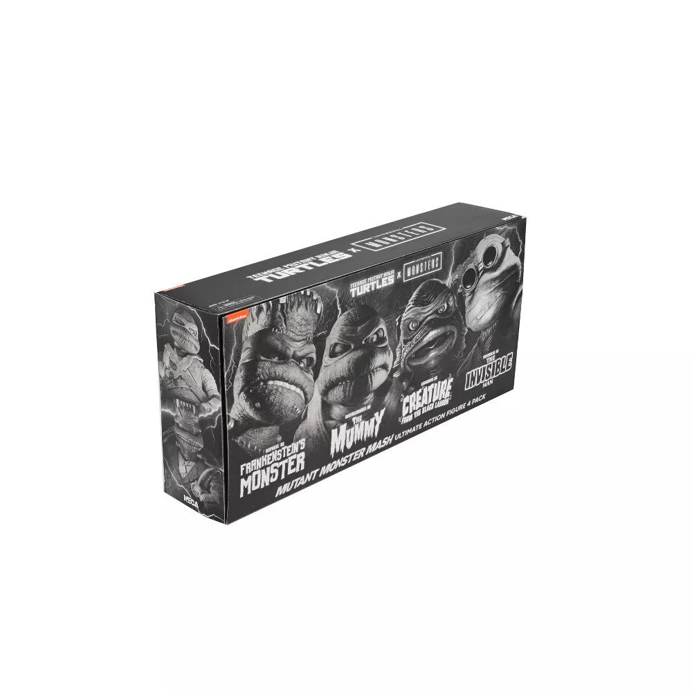 Universal Monsters x TMNT: Black & White Turtles 4 Pack - 7" Scale Figure Set - NECA