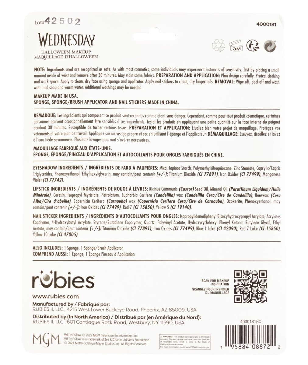 Wednesday Addams - Makeup Kit - Rubies