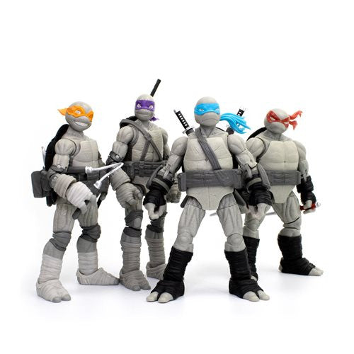 The Loyal Subjects BST AXN TMNT: IDW Comics (Black & White) Turtle 4 Pack - SDCC 2023 Exclusive