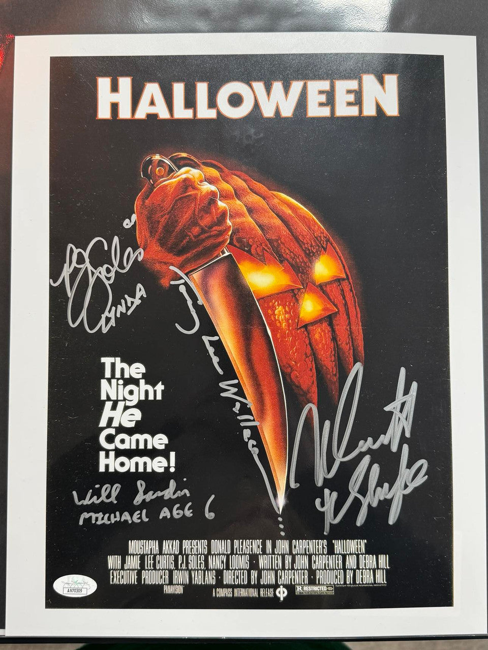 Halloween Poster Signed by 4 with JSA Certification