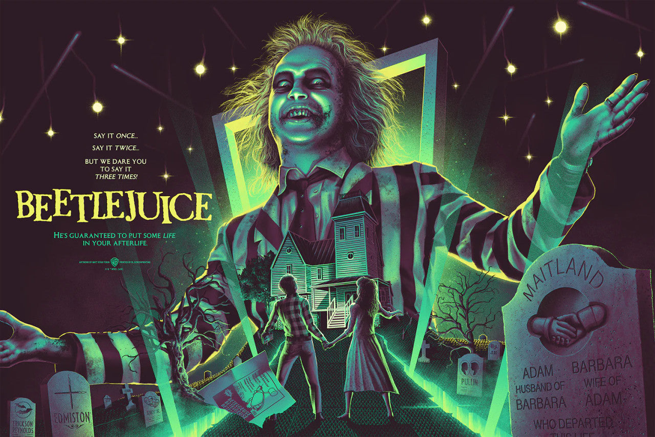 Beetlejuice Screen Print by Matt Ryan Tobin