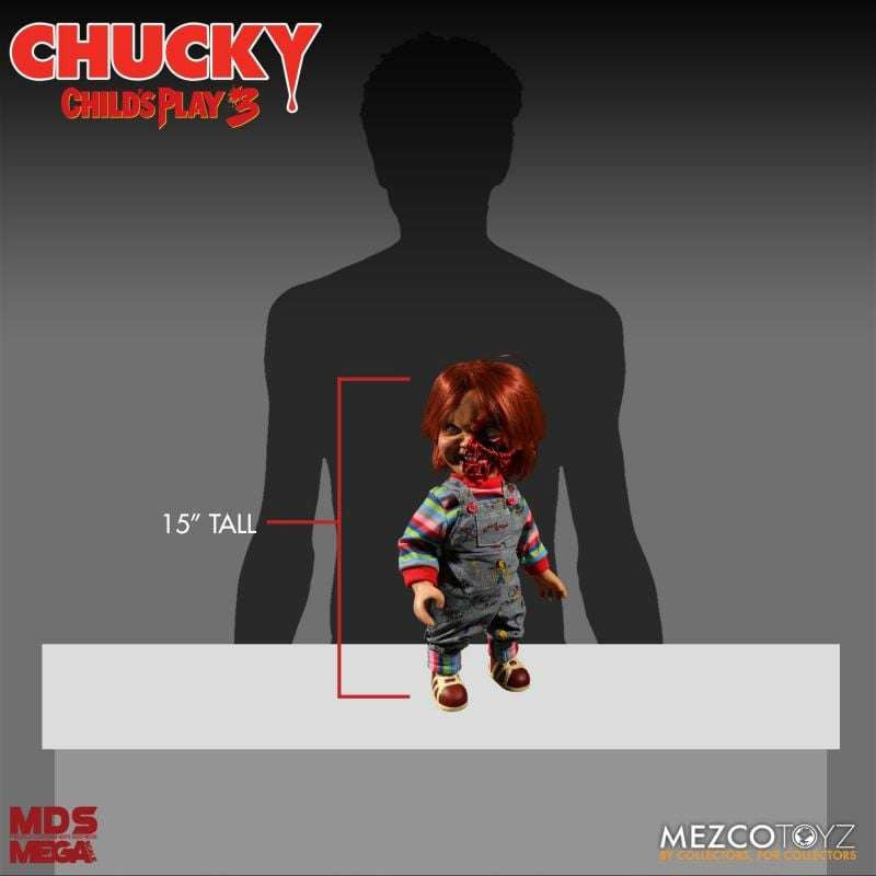 Mezco Toyz Child's Play 3: Talking Chucky (Pizza Face) - MDS Mega Scale 15" Figure