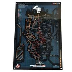 Factory Entertainment Ghostbusters NYC Subway Map - Metal Sign