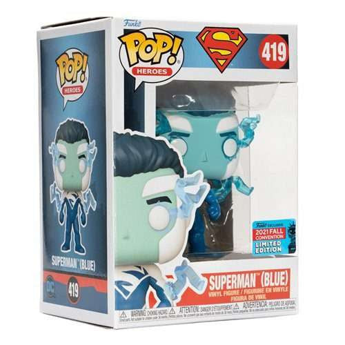 Funko Pop! Heroes: Superman Blue Vinyl Figure - 2021 Convention Exclusive