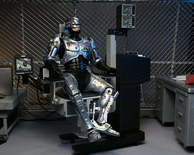 NECA RoboCop: Ultimate Battle Damaged RoboCop W/Chair 7” Scale Action Figure