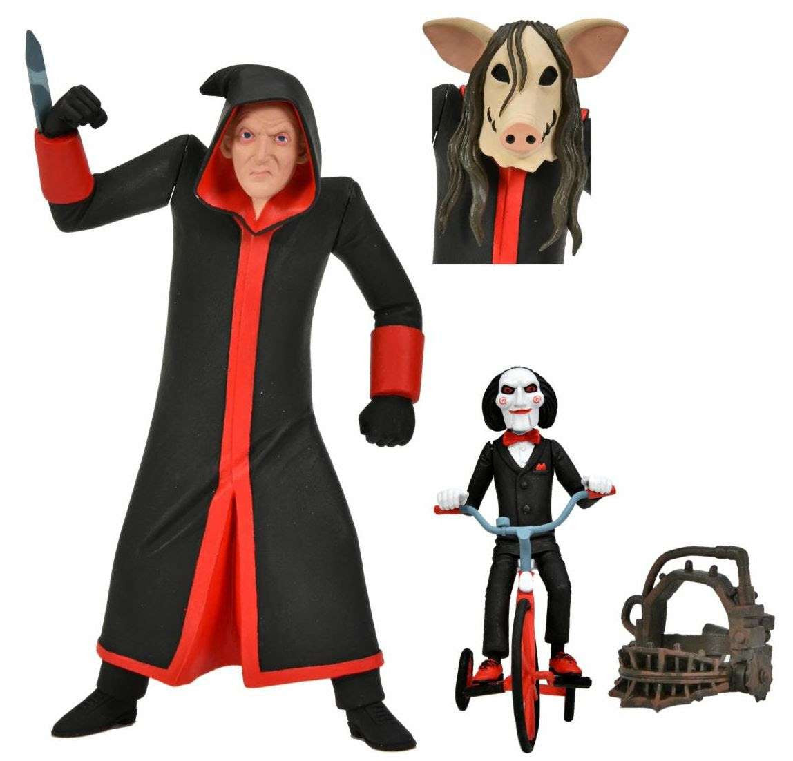 NECA Saw: Jigsaw & Billy the Puppet With Tricycle - Toony Terror Box Set - 6" Scale Action Figures