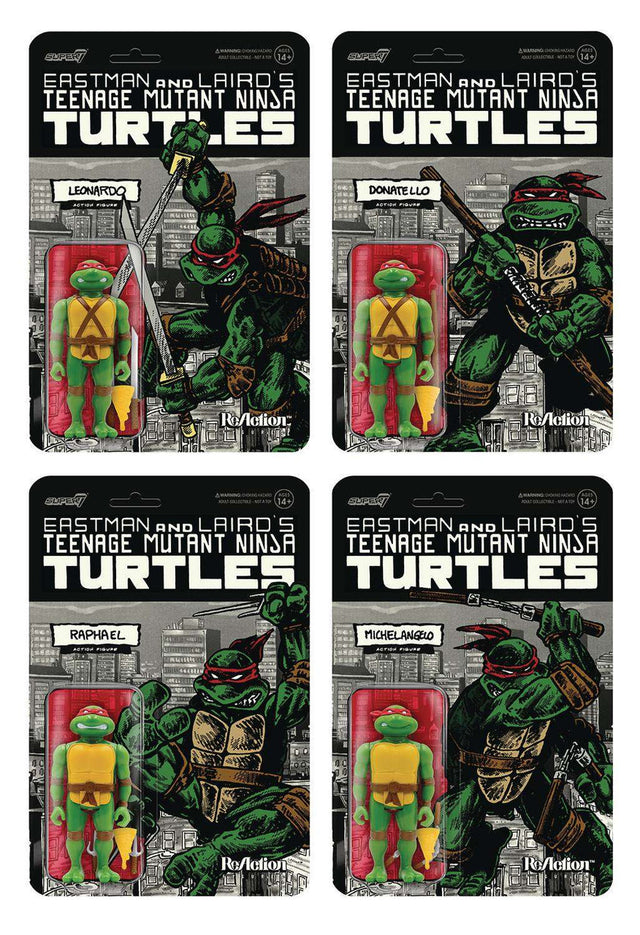 Super7 TMNT: Mirage Variant PREVIEWS EXCLUSIVE (PX) - ReAction Figures - Box Set of 4