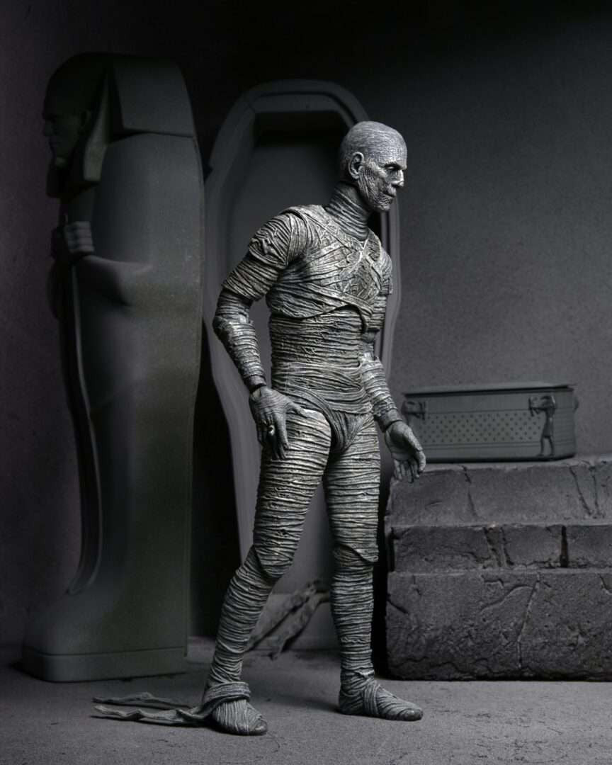 NECA Universal Monsters: Ultimate Mummy (Black and White) - 7” Scale Action Figure