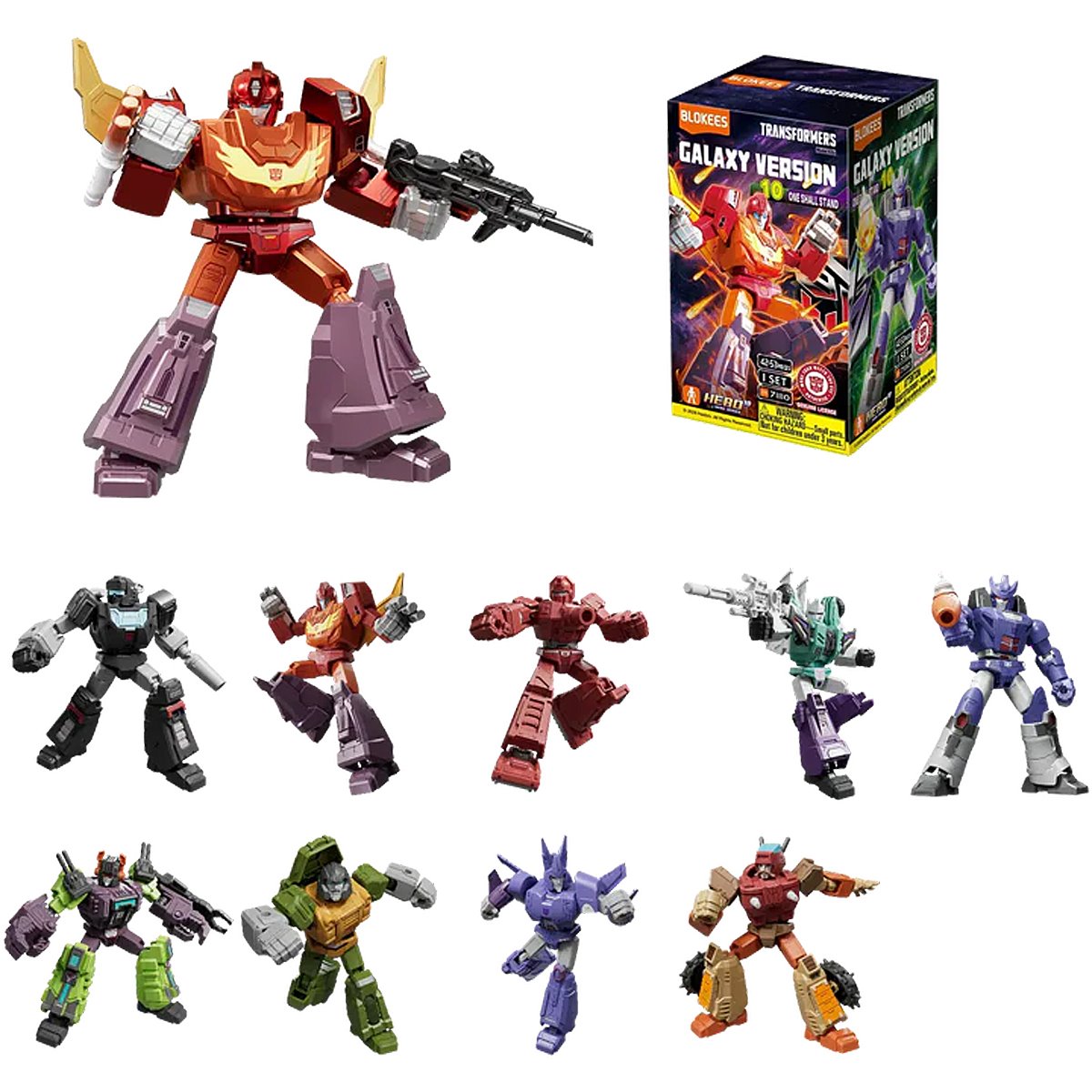 Transformers Galaxy Version 10 Transformers: The Movie 3 Sixshot - Blokees Blind Box Model Kit Case of 9