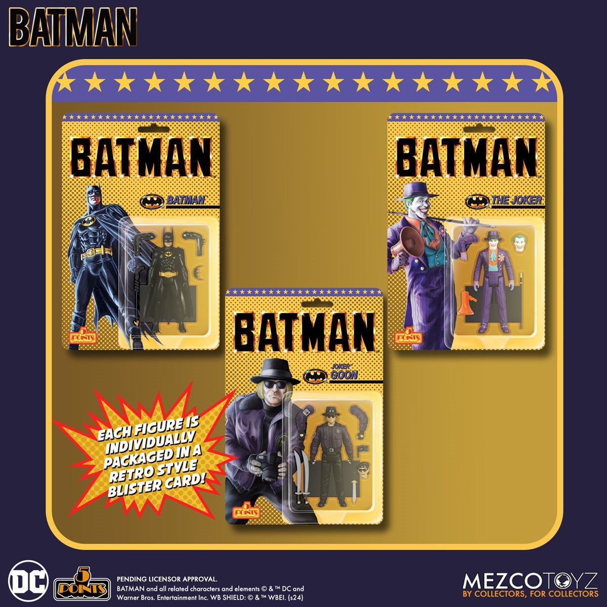 Batman (1989) - 5 Points Action Figures Set of 3 - Mezco Toyz