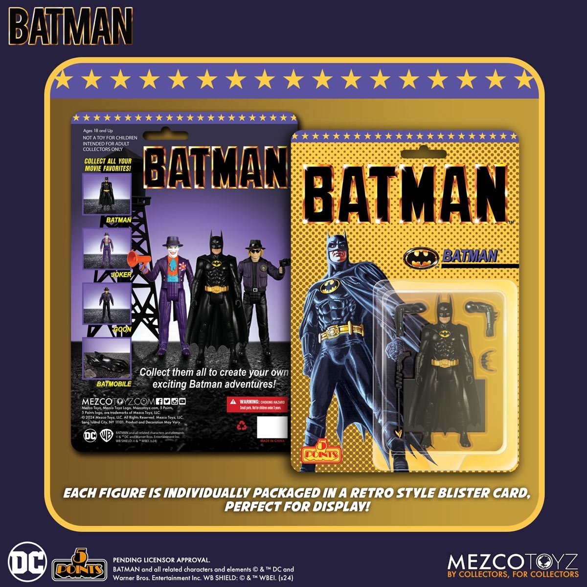 Batman (1989) - 5 Points Action Figures Set of 3 - Mezco Toyz