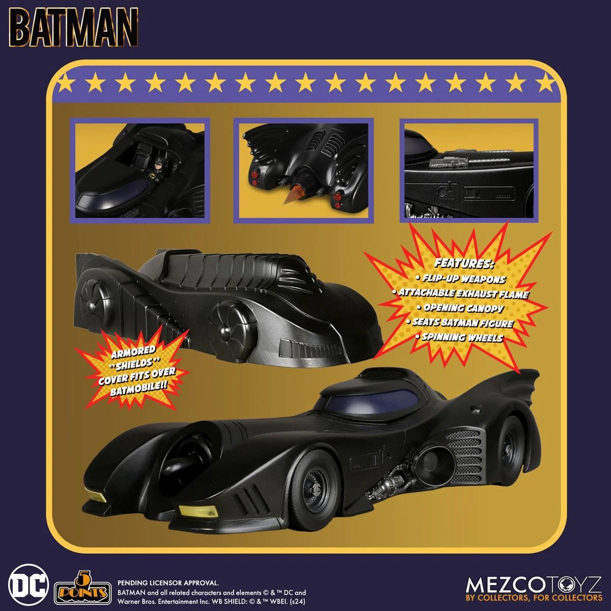 Batman (1989) - 5 Points Batmobile - Mezco Toyz