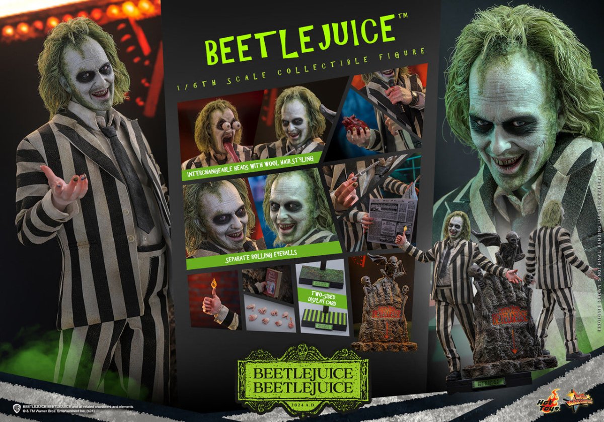 Beetlejuice Beetlejuice - 1/6 Scale Figure with Tombstone - The Last Toy Store